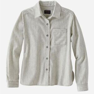 Pendleton Wool Cropped Long Sleeve Button Down Lodge Shirt